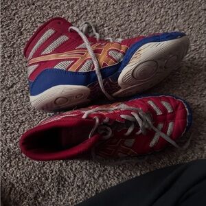 ASICS Kids Red and Blue Sneakers